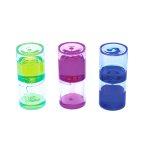 Sensory ooze tubes in different colours showing slow moving liquid effects used for calming visual sensory regulation and focus activities